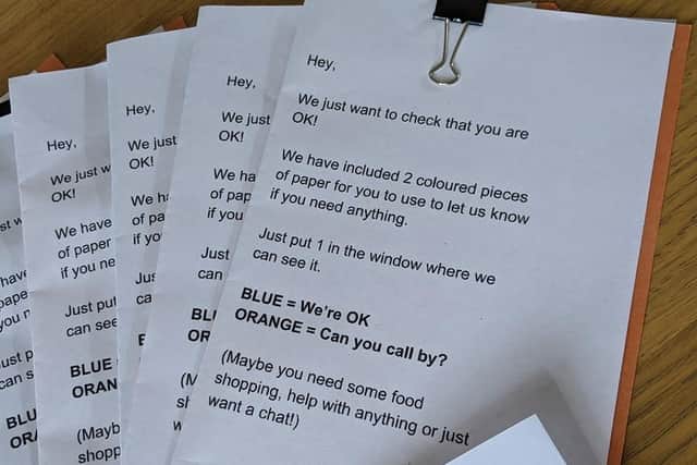 The notes that the Barry family have been sending to their neighbours in Greater Manchester.