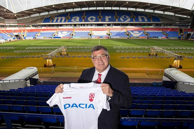 Shaun Wane being unveiled as England head coach at Bolton in February. (Paul Currie/SWpix.com)