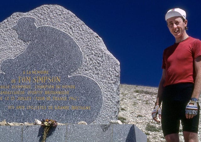 Mr Critchlow, or Critchley, from York, photographed by the Tommy Simpson memorial on Mont Ventoux in 1985