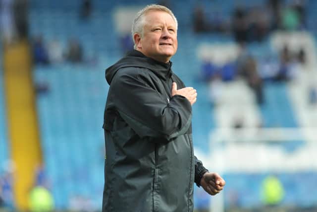 Chris Wilder, pictured after the Blades' televised win at Hillsborough in September 2017.