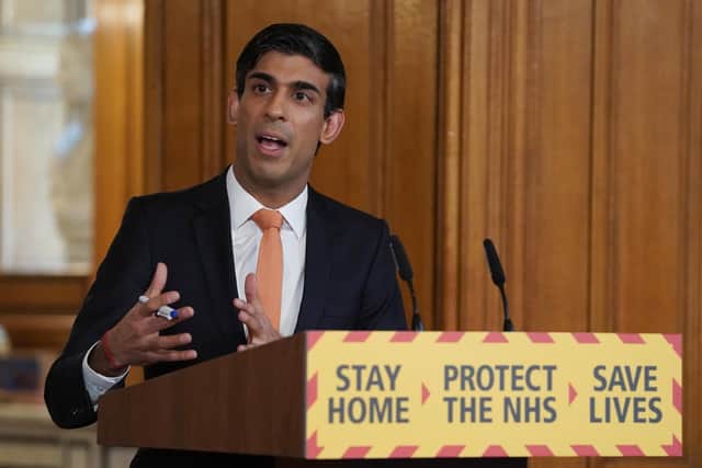 Chancellor Rishi Sunak during a media briefing in Downing Street, London, on coronavirus (COVID-19) on April 8. Picture: Pippa Fowles/Crown Copyright/10 Downing Street/PA Wire