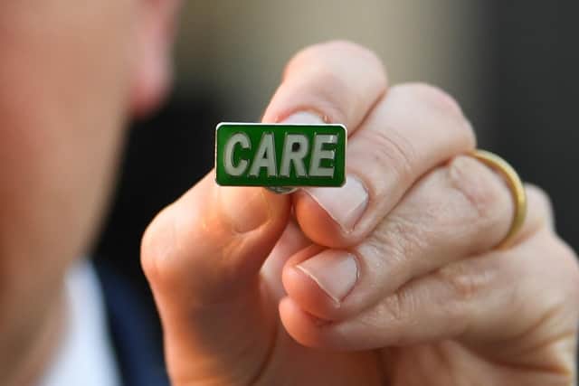 Health and Social Care Secretary Matt Hancock has been mocked for highlighting a Care badge when the social care sector is in crisis over Covid-19.