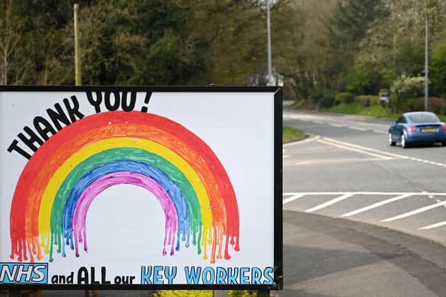 Rainbow pictures are adorning windows and signs across the country.
