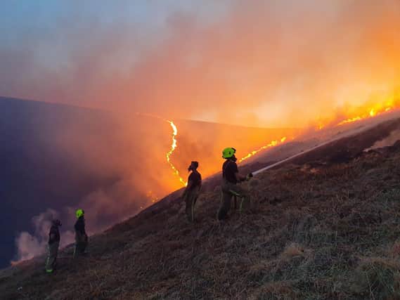 Marsden Moor ablaze last year. Picture: WYFRS
