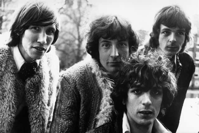 Members of the psychedelic pop group Pink Floyd. From left to right, Roger Waters, Nick Mason, Syd Barrett and Rick Wright.   (Photo by Keystone Features/Getty Images)