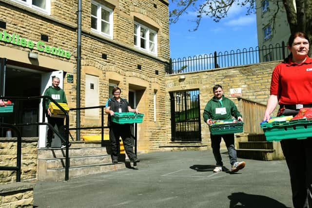 Volunteers at Bradford central food bank have delivered 14,000 meals. Pic: Gary Longbottom