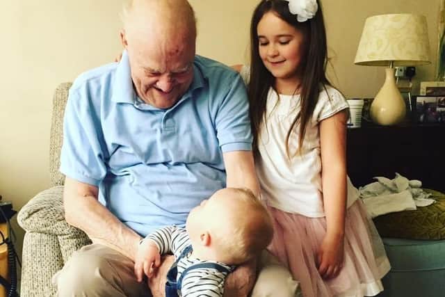 Clifford Healey with great-grandchildren. Picture courtesy of the Healey family