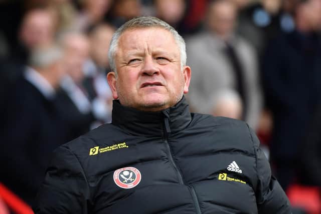 GESTURE: Sheffield United manager Chris Wilder has agreed to a six-month wage deferral