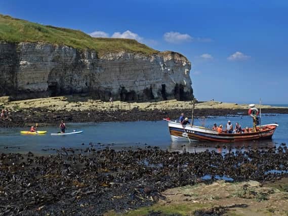 A pleasure fishing trip launches from the North Landing, Flamborough Picture: Tony Johnson