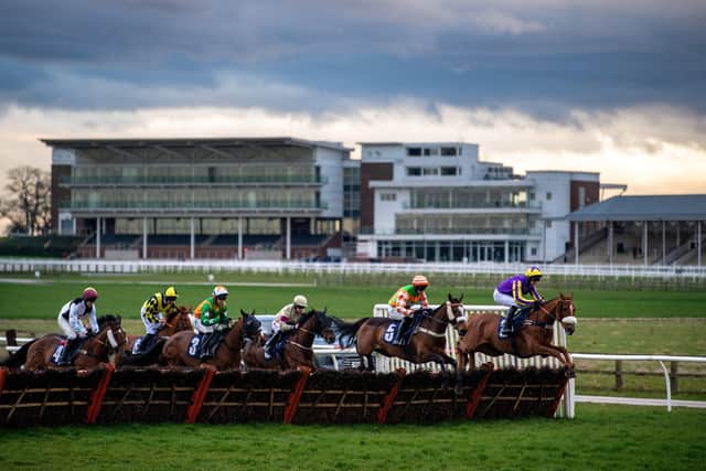 This was the scene at Wetherby when the last racing in Britain was staged on March 17.