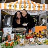 Dionne Edwards with Claudia Nelson-James at Leeds Kirkgate Market on March 12.