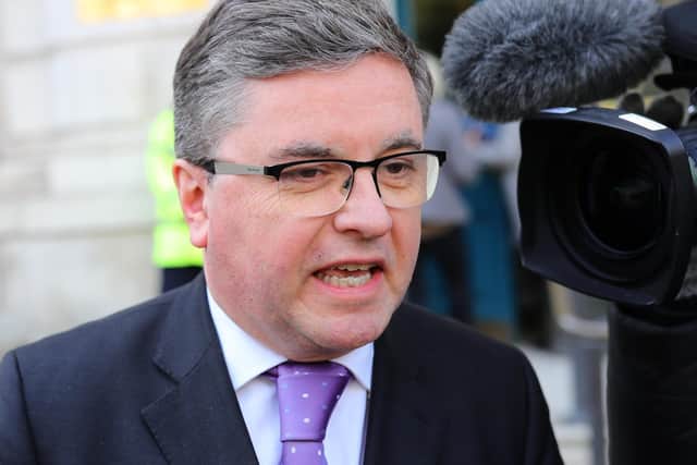 Justice Secretary Robert Buckland leaves the Cabinet Office, London, following a meeting of the Government's emergency committee Cobra to discuss coronavirus. Photo: PA