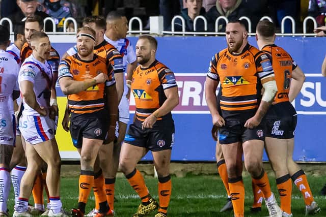 PAY CUT: Castleford Tigers players are reportedly facing a pay cut of up to 30 per cent. Picture: Allan McKenzie/SWpix.com.