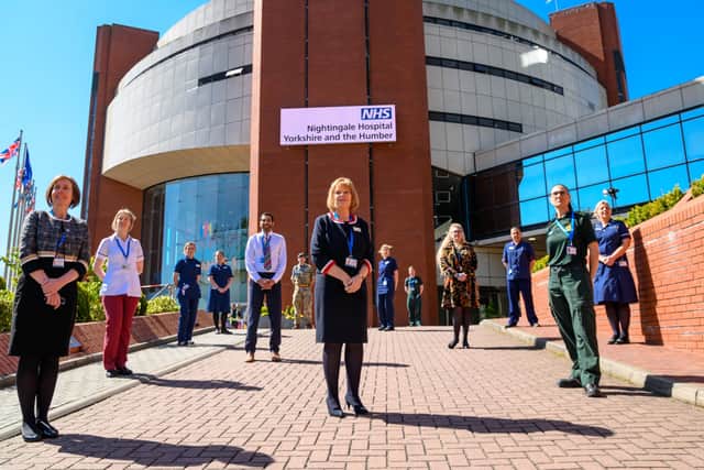 Staff at the opening of the Nightingale Hospital in Harrogate - proof, says Professor Cllin Garner, that the NHS can react speedily.