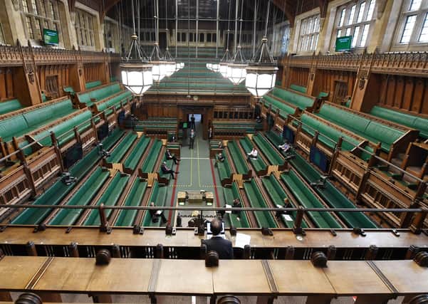 The House of Commons has been reconfigured to take account of Covid-19.