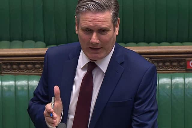 Labour leader Sir Keir Starmer, pictured making his debut at Prime Minister's Quesitons.