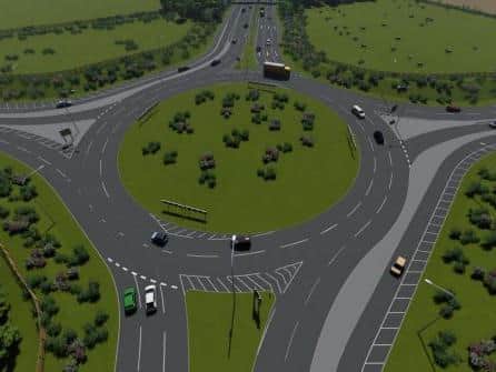 3D visual of proposed A1079 Roundabout on westbound approach