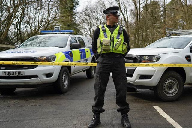 North Yorkshire Police on patrol at Aysgarth Falls.