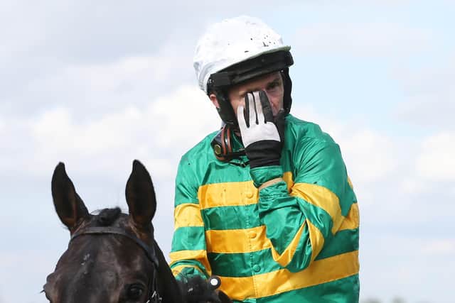 Sir AP McCoy sheds a tear after his final ever ride at Sandown five years ago.