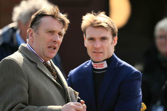 Peter Scudamore with his son Tom who is a top National Hunt jockey.