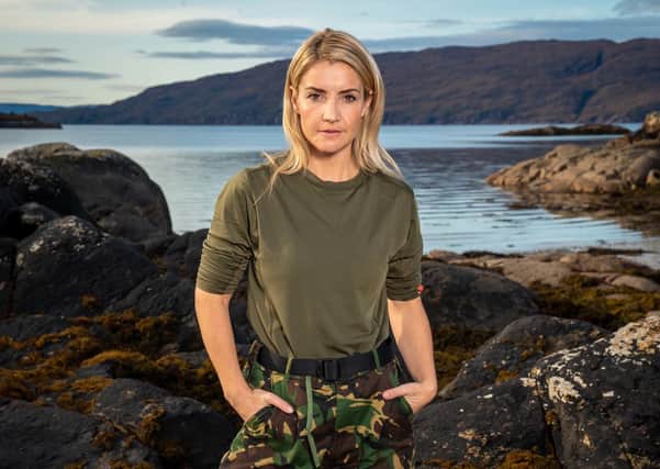 Action mum: Helen Skelton taking part in Channel 4's Celebrity SAS: Who Dares Wins.