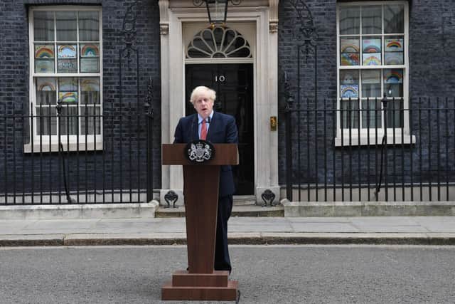 Boris Johnson made a statement in 10 Downing Street on Monday.