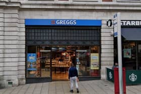 Greggs has become the latest high street retailer to put forward plans to reopen its stores despite the coronavirus lockdown. Pictured The Headrow Greggs in Leeds.