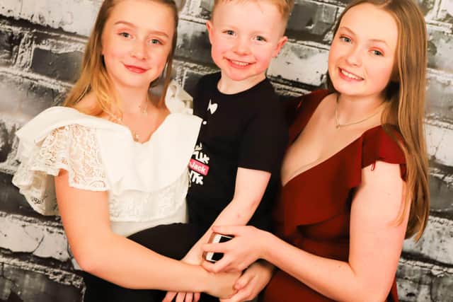 Family and friends of Jack Faulkner raised a host of fund-raising events in the last two years. Left to right Sister Emily Faulkner, 13,
 

brother Max Faulkner five and .Cousin Jasmine Westnedge,14.