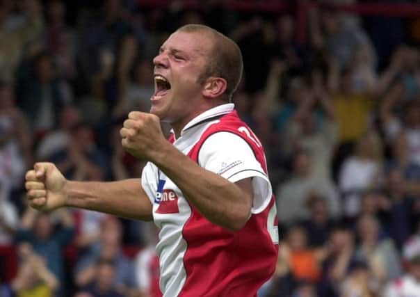 On target: 
Rotherham's Guy Branston celebrates scoring his first goal in Division One for the Millers
 in 2001.