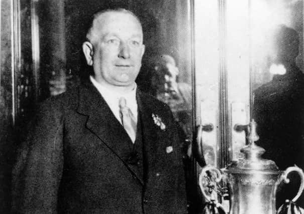 Herbert Chapman, Huddersfield Town manager, with the FA Cup.