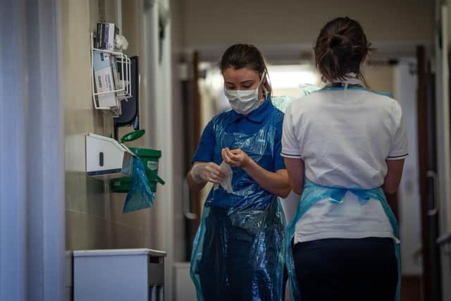 Staff at the care home have been using PPE