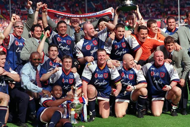 Sheffield Eagles with the trophy at Wembley