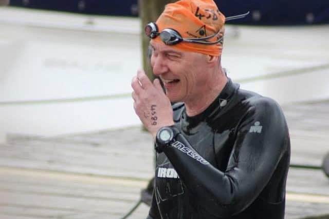 Mark Stanley during the John West Great North Swim, at Windermere, in Cumbria