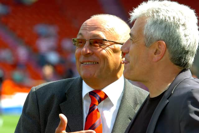 Rovers' director of football Mickey Walker with Newcastle boss Kevin Keegan in 2008