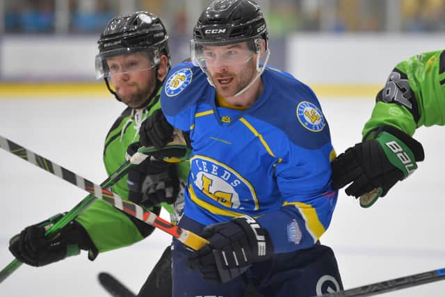 Leeds Chiefs'player-coach Sam Zajac battles with Hull Pirates' Sam Towner at elland Road last season. Picture: Dean Woolley.