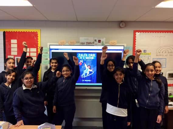 A team of children from a school in Bradford, have created a new novel with a young womanwarrior as its heroine toempowering female BAMEstudents. Photo credit: Richard Wilson/ Other