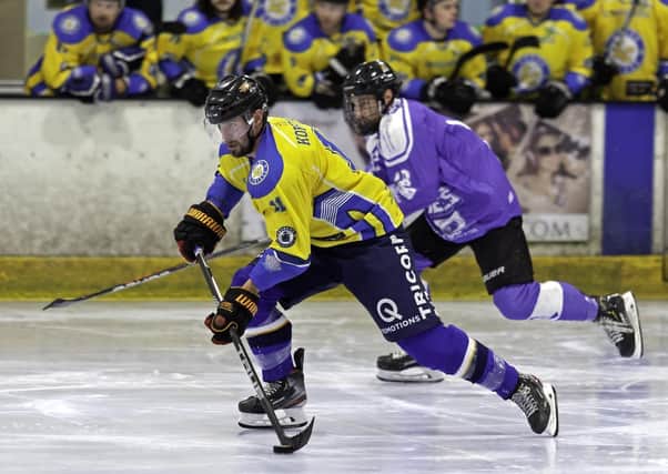 Andrew Kopstals in action for Leeds Chiefs 
against Bracknell Bees last season. Picture courtesy of Kevin Slyfield.