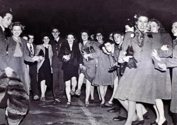 VE Day revellers in Sheffield on May 8, 1945.