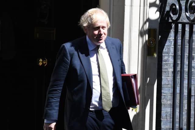 Prime Minister Boris Johnson leaves 10 Downing Street, London, for the House of Commons for Prime Minister's Questions. Photo: PA