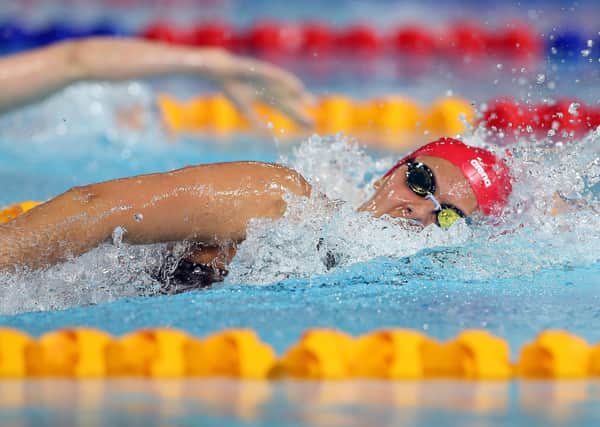 England's Aimee Willmott on her way winning Gold in the Women's 400m Individual Medley at the 2018 Commonwealth Games in the Gold Coast, Australia.