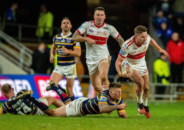 Hull KR, seen in action against Leeds Rhinos in February, sit second-bottom in the Super League standings.
 Picture: Bruce Rollinson
