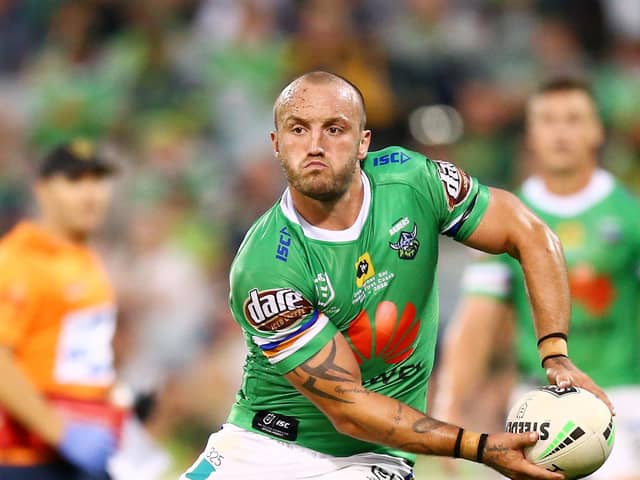 FOR THE LOVE OF THE GAME: Josh Hodgson, in action for Canberra Raiders against Gold Coast Titans in March. Picture: Mark Nolan/Getty Images