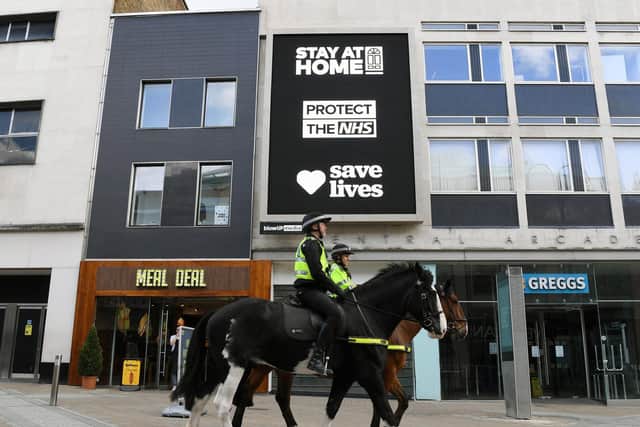 Leeds city centre under lockdown.