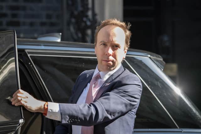 Health Secretary Matt Hancock arrives at Downing Street as the UK enters its seventh week of lockdown.