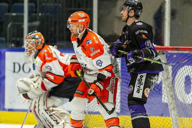 INFLUENTIAL: Aaron Johnson, seen above, has used his vast playing experience to fellow players, including Davey Phillips. Picture courtesy of Al Goold/EIHL.