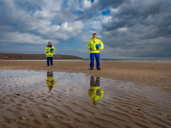 Brothers Martin, (left) and John, (right) Haxby of Filey, North Yorkshire, have kept their family tradition between them going as coastguards in Filey Picture James Hardisty