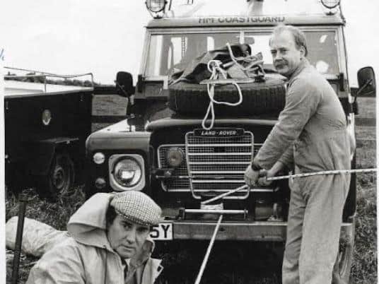 John Haxby around 1985 doing a winching exercise using a Landrover