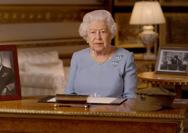 The Queen during last night's VE Day address.