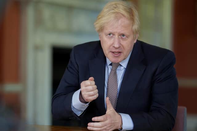 Boris Johnson during his 10 Downing Street address.