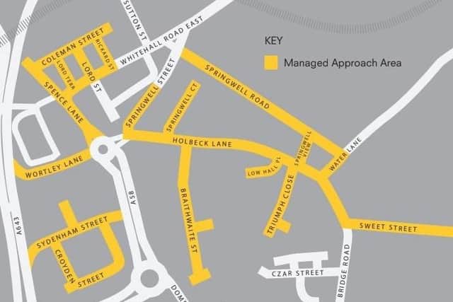 Leeds' managed approach zone in the industrial area of Holbeck